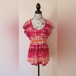 CIRCLES AND CYCLES Women's Scoop Neck Summer Top Size L
